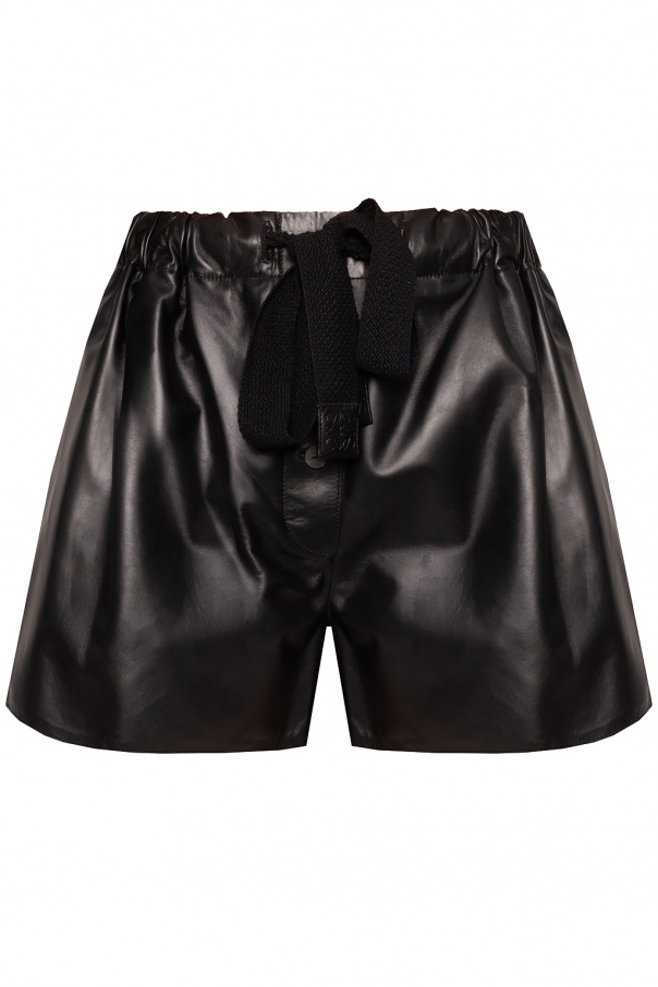 【関税込み】LOEWE Leather shorts Loewe WOMEN CLOTHING SHORTS - Leather shorts with logo Loewe